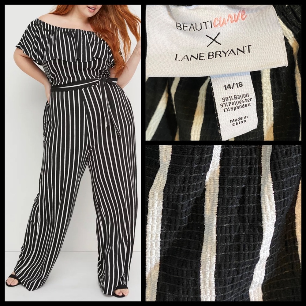 Lane Bryant x Beauticurve 14/16 Striped Jumpsuit